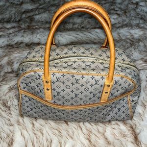 Louis Vuitton Navy X Grey Monogram Mini Lin Marie Boston Guaranteed authentic